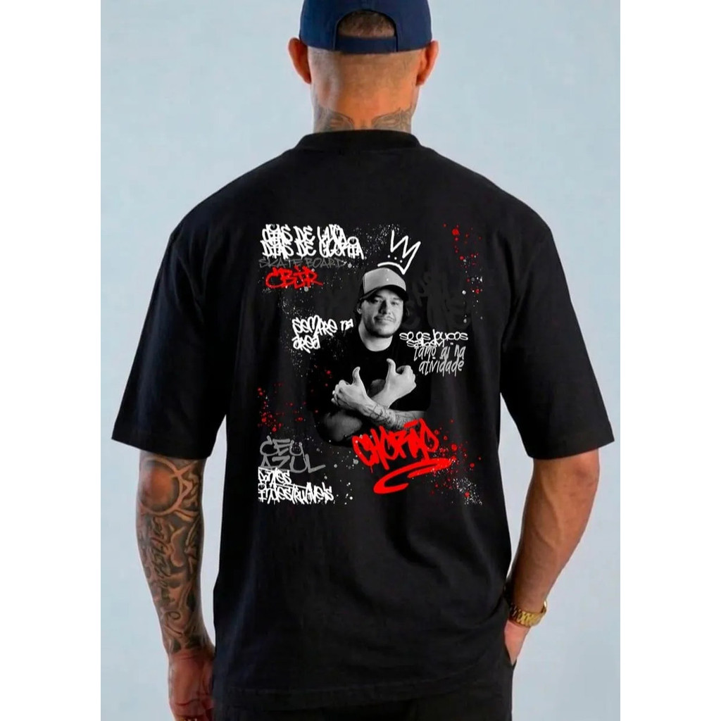 Camiseta Oversized Streetwear Masculina Algodão Suedine