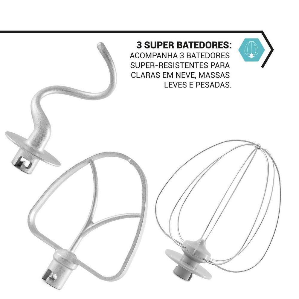 Batedeira Planetária Philco PBP70A 4,5L 700W 12 Velocidades Cinza 110V — imagem 2 de 2