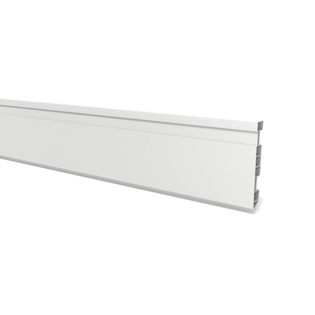 Kit Rodapé de PVC 10 Barras Frisadas de 10CMX15MMX2,40m com 24m Lineares Branco Permatti Branco