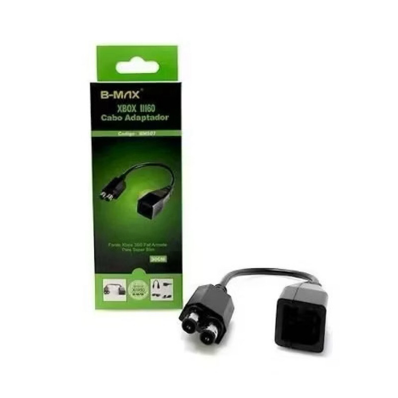 Adaptador Fonte Xbox 360 Fat Para Xbox 360 Slim Cabo Conversor B-Max BM507