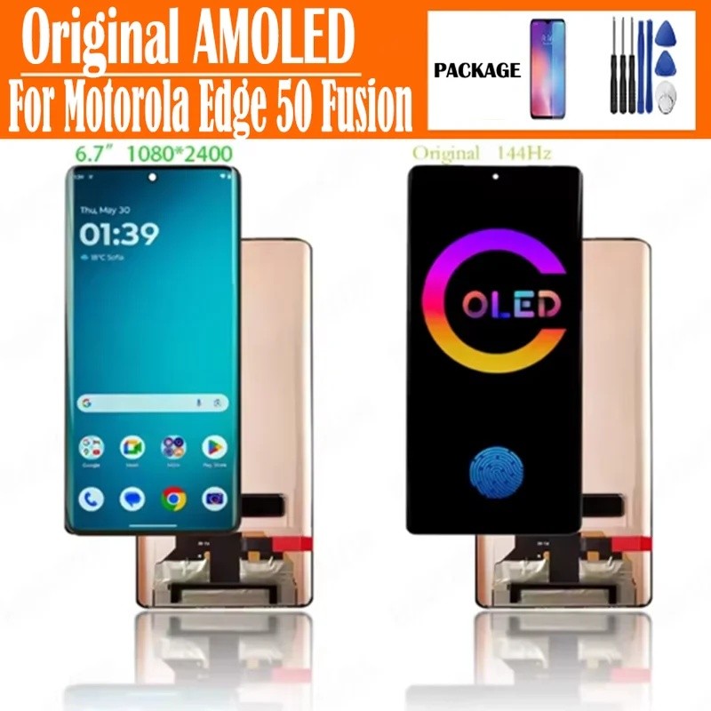 Original AMOLED Para Motorola Edge 50 Fusion Display Lcd Painel De Toque Digitad