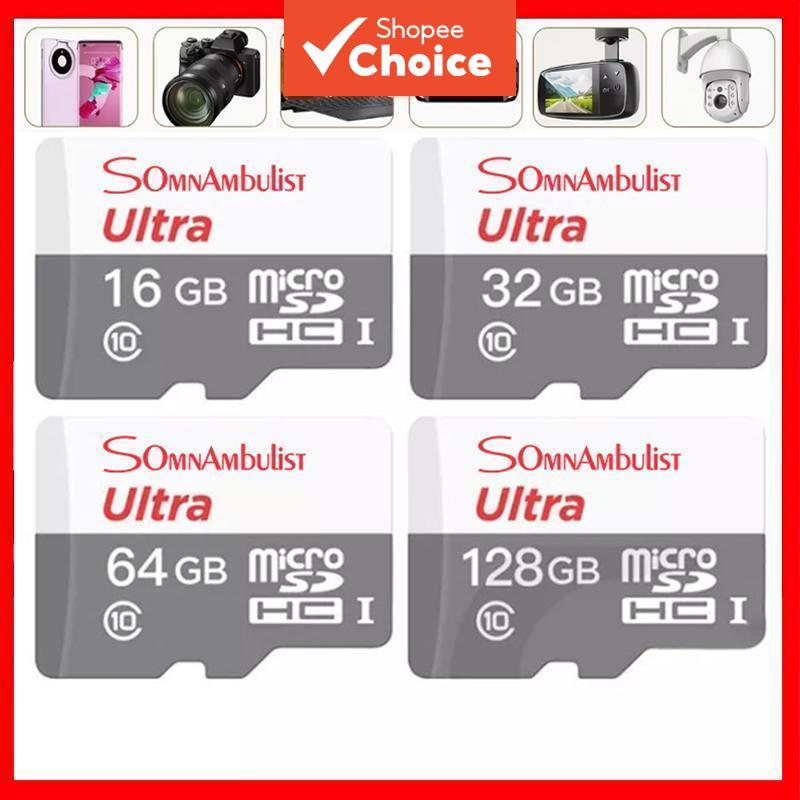 Cartão De Memória Somnambulist 128GB 4K HD Armazenamento Classe 10 Cartões Micro TF SD Transferência De Alta Velocidade 