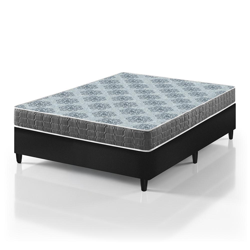Cama Box Viúva Preto + Colchão Espuma D23 Zidi Washington 128x188x51cm