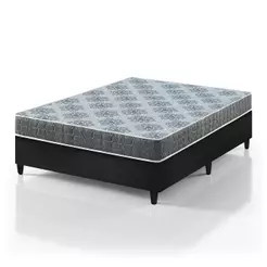 Cama Box Viúva Preto + Colchão Espuma D23 Zidi Washington 128x188x51cm