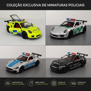 Miniatura Audi Porsche Range Rover BMW Policia Escala 1:32 Metal Colecionável Realista Fricção Abre Porta Carrinho Carro