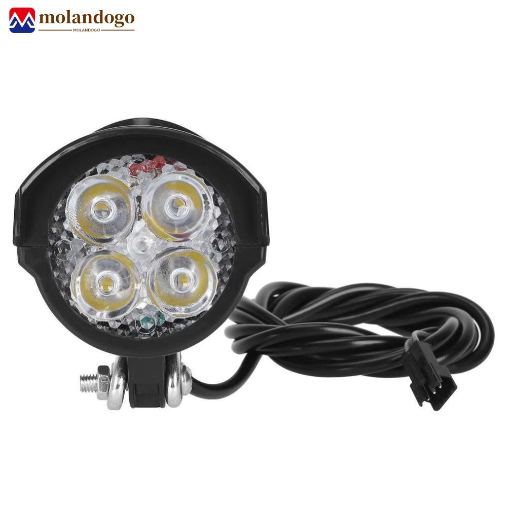 Milandogo 36V 48V 60V E-Bike Horn Light Bicicleta Elétrica 4 LED Farol 12W 18W 2 Em 1 Buzina Luz Lanterna De À Prova D'á