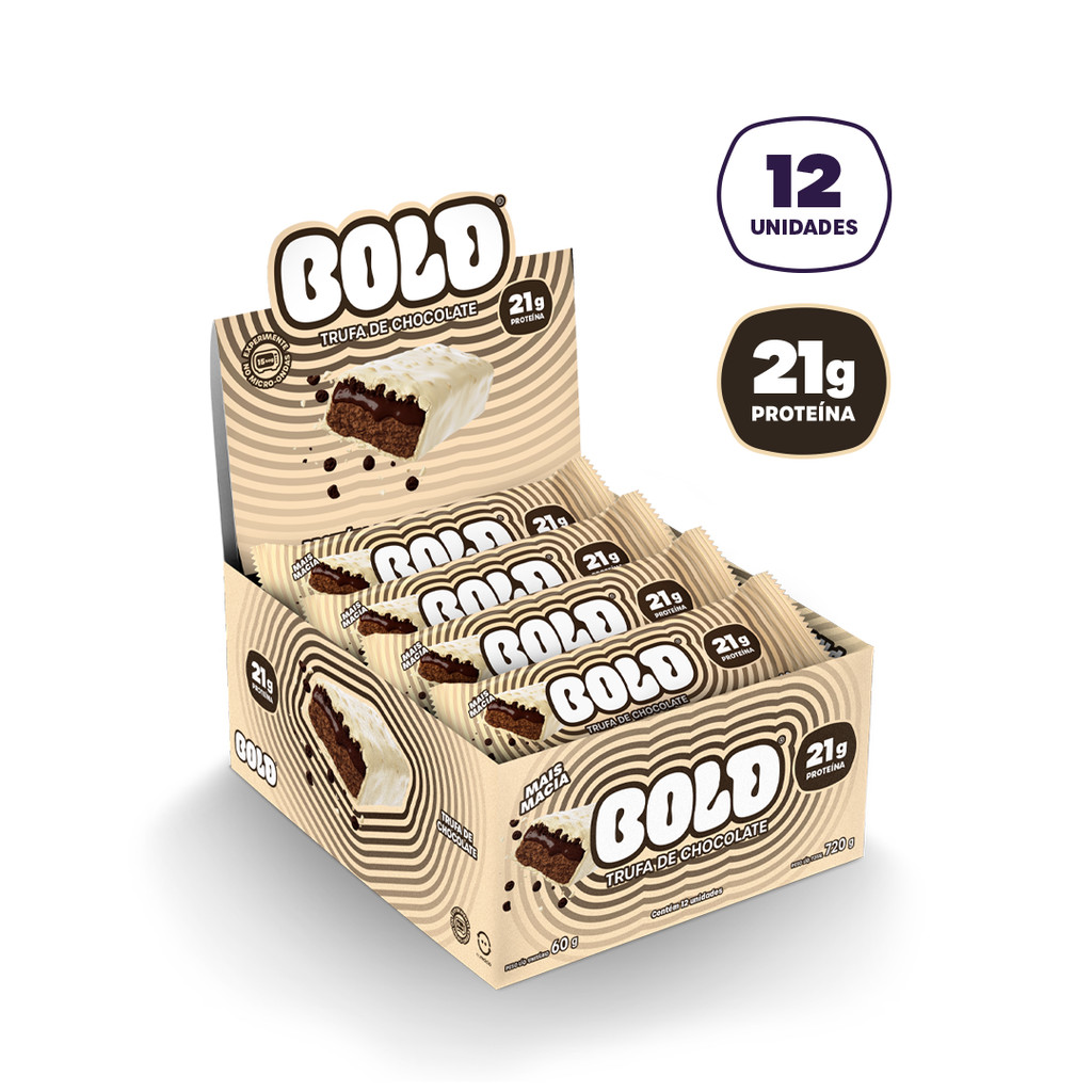 Barra de Proteína BOLD Snacks Trufa de Chocolate (21g de Proteína) - Caixa com 1