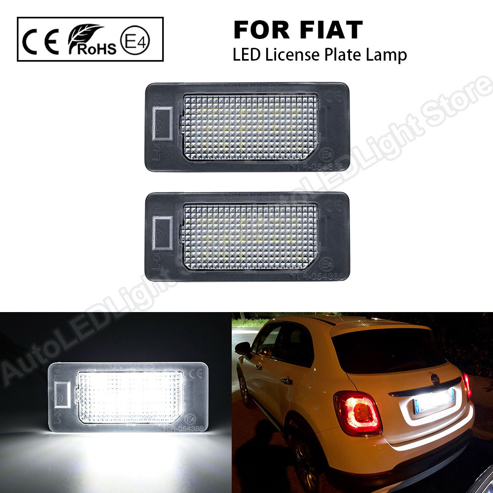 2 Pçs LED Lâmpadas Da Placa De Identificação Para Fiat 500X 2014 2015 2016 2017 2018 2019 À Prova Dwaterproof Água Plug 