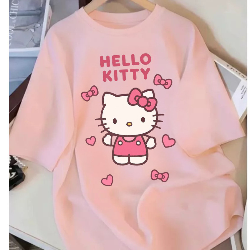 Camiseta Camisa 100% Algodão Feminina Fofa Casual Street Confortavel Estilosa Hello Day