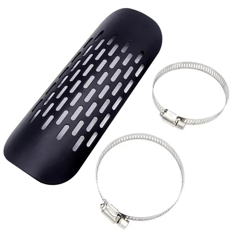 1 Conjunto De Proteção Para Tubo Silenciador De Escapamento De Motocicleta , Harley Chopper Cruisers , Metal Preto , Mot