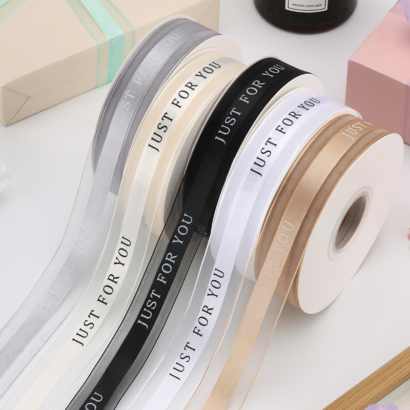 Fita de cetim com borda acetinada WJ, fita de cetim para embrulho de buquês de flores, decoração de bolos de aniversário