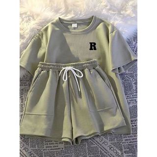 Pijama infantil mais velho feminino verão manga curta camiseta Shorts de perna larga estudantes do ensino médio 15 anos 