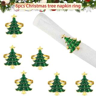 { JJTH } 6 Peças De Anéis De Guardanapo De Natal , Enfeites De Árvore Casa , Cozinha , Mesa De Jantar , Decoração , Supr