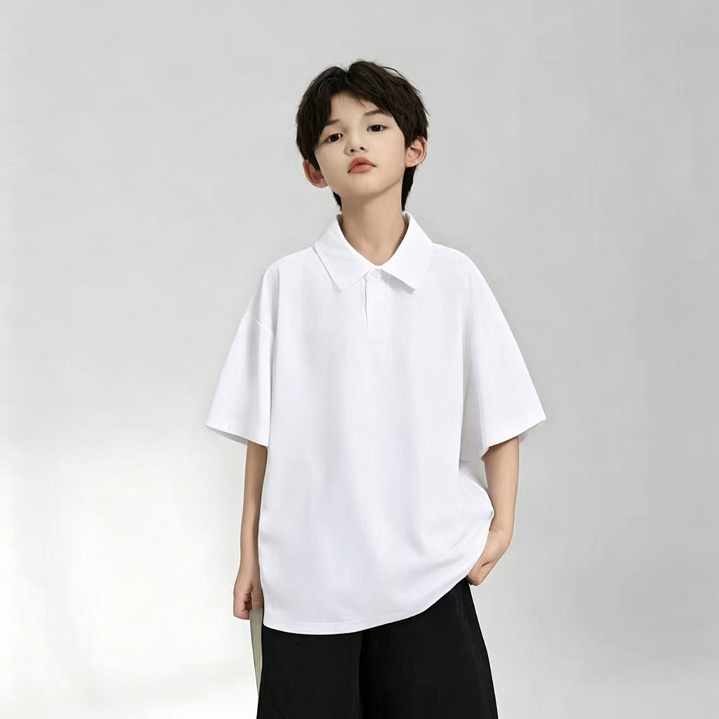 Meninos camisa POLO 2026 novo estilo crianças camiseta de manga curta médio grande crianças verão fino topo meninos lape