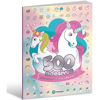 500 adesivos Unicórnios para brincar, colar e pintar autor Culturama