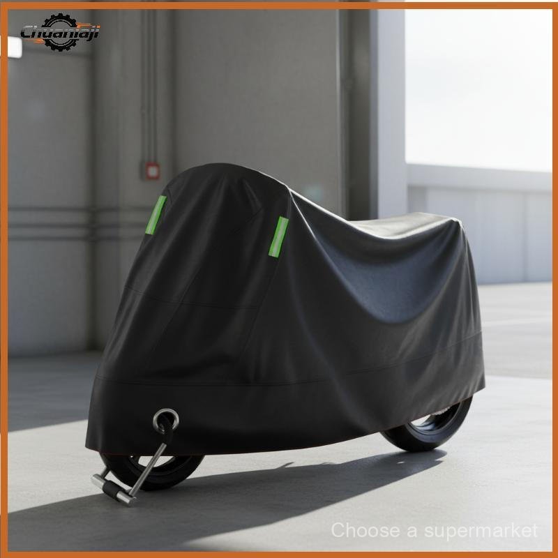 Capa de motocicleta de três camadas, à prova de chuva, resistente aos raios UV, à prova de poeira, capa de proteção durá