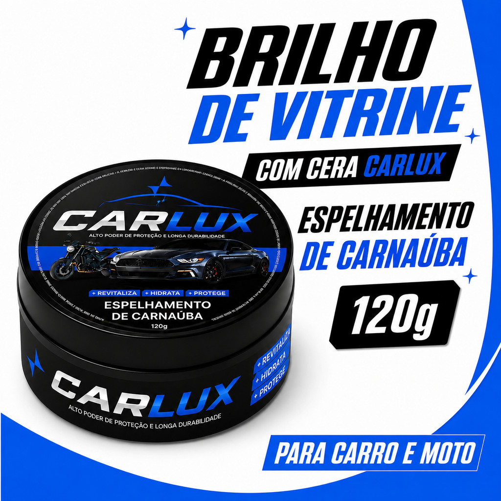 Cera Carnaúba Automotiva Renovador Polimento Queimado Tira Riscos Repele Água 120G Cera Carro Moto Repelência à Água