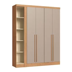 Módulo Guarda-Roupa de Canto 4 Portas 2 Gavetas Infinity Marrom/Cedro/Duna Cedro/Duna