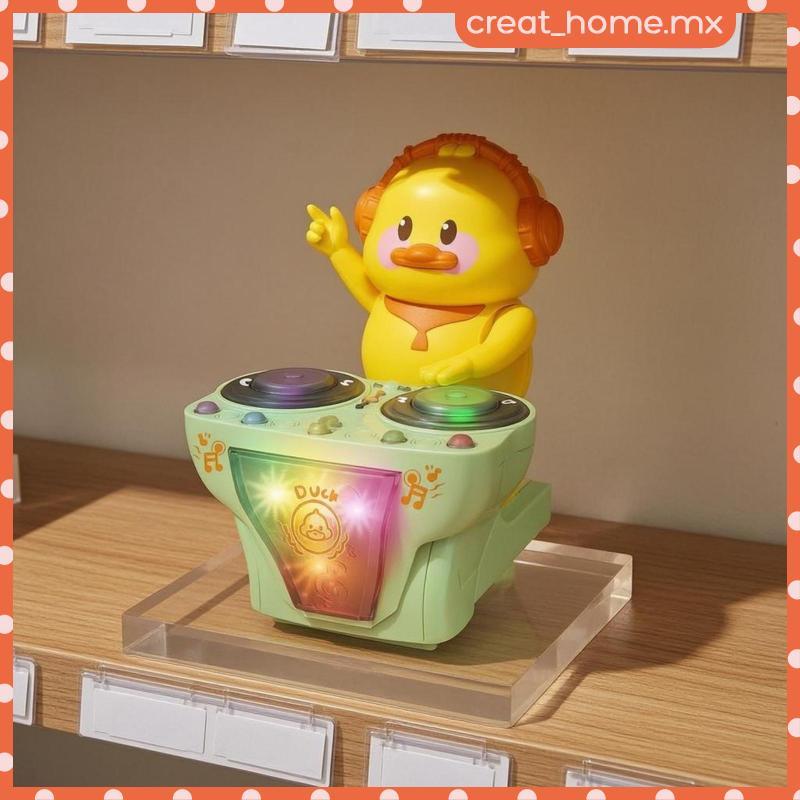 [Creat_home] DJ Duck Music Player Plástico ABS Wind Up Crianças Brinquedo Acende Painel Noisemaker Para Som E Reprodução