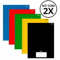 Kit Com 2 Caderno Brochura 80 Fls Pautado Capa Dura - Stiff
