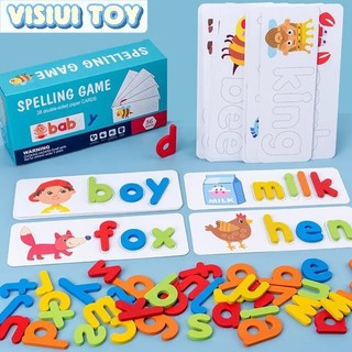 VISIUI TOY Brinquedos Educativos para Aprender a Ler e Escrever, Jogo de Correspondência de Letras, Quebra-Cabeça Educac
