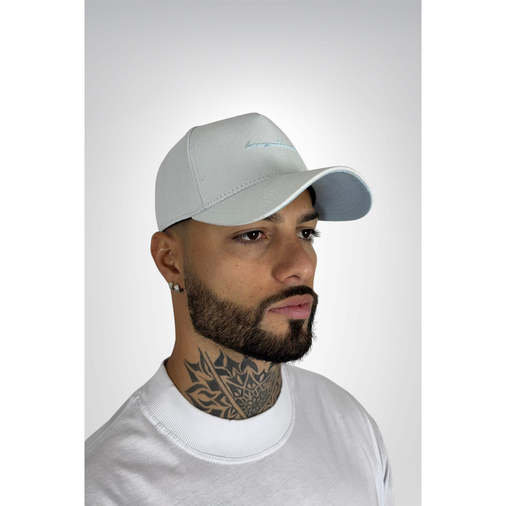 Boné Masculino Tradicional Branco com Azul