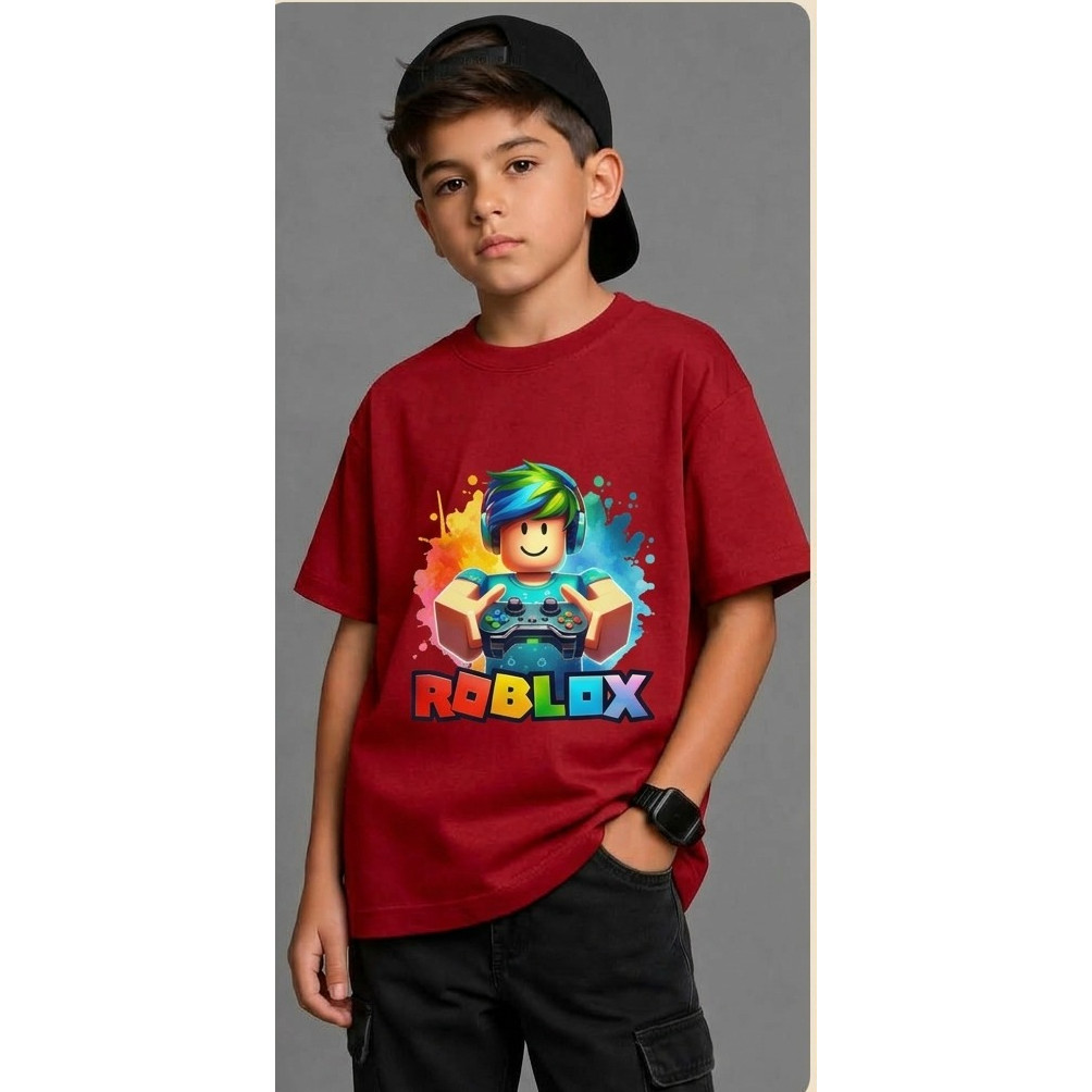 Camiseta Infantil Menino Roblox Estampada Camisa Confortável e Estilosa -Lançamento Dia das Crianças