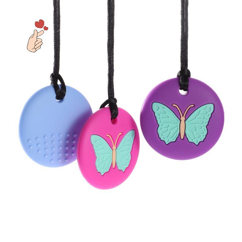 [PEBR] Chewy Nelace Borboleta Forma Autismo Tdah Mordendo Sensorial Criança Silicone Mordedor Mastigar Brinquedo Criança
