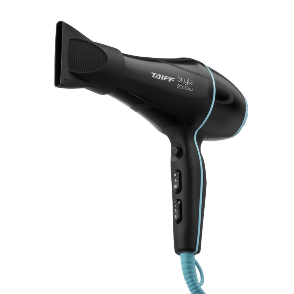 Secador de Cabelo Profissional Taiff Style 2000W Preto e Azul Tiffany 127V