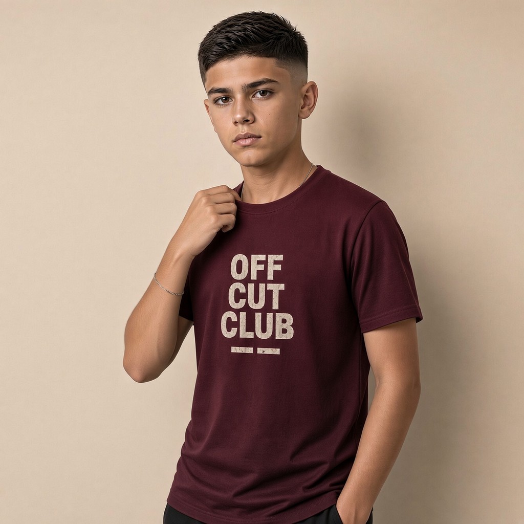 Camiseta Infantil e Juvenil Estampada OFF Cut Club 100% Algodão Premium Criança Personalizada Unissex Blusa Camisa Jovem