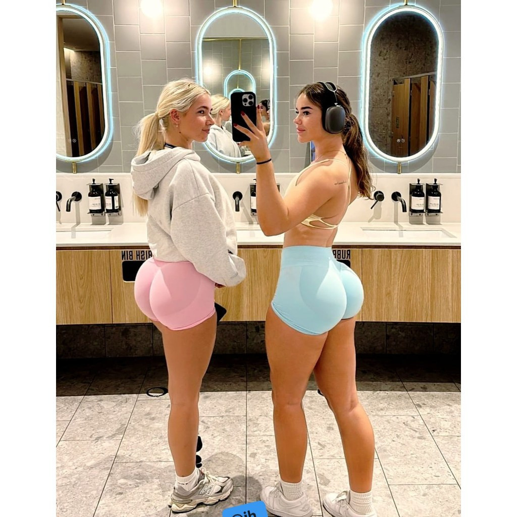 Shorts de Yoga Justos de Cintura Alta, Efeito Levanta Bumbum, Femininos/Fitness, Treinamento Esportivo, Calças Coloridas