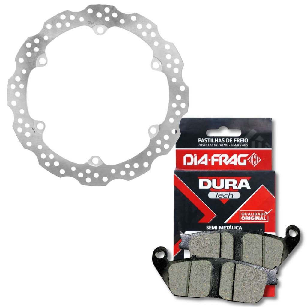 Disco de Freio Dianteiro Cb 500R / Cb 500F / Cb 500X + Pastilhas Diafrag