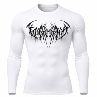 Camiseta Compressão Proteção Uv 50+ Segunda Pele Manga Longa Cyber Spider Rash Guard Treino