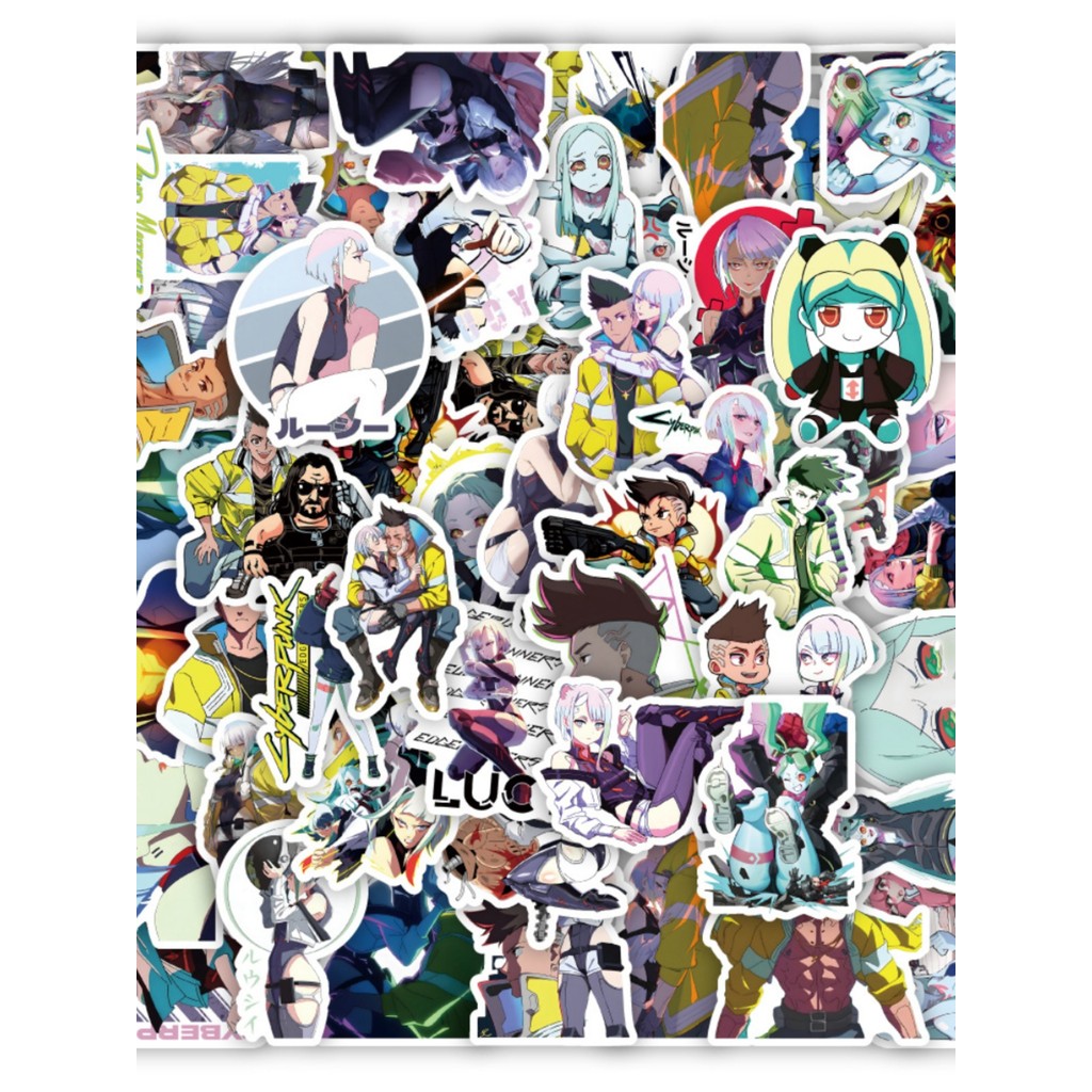 50 folhas Cyberpunk Edge Walker animação Graffiti adesivos exclusivos bagagem Notebook adesivos decorativos à prova dwat
