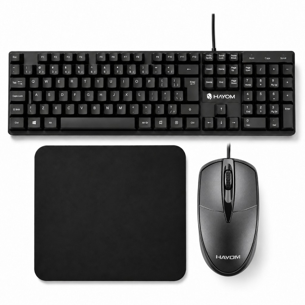 Teclado mouse mousepad office com fio usb pc notebook computador barato garantia