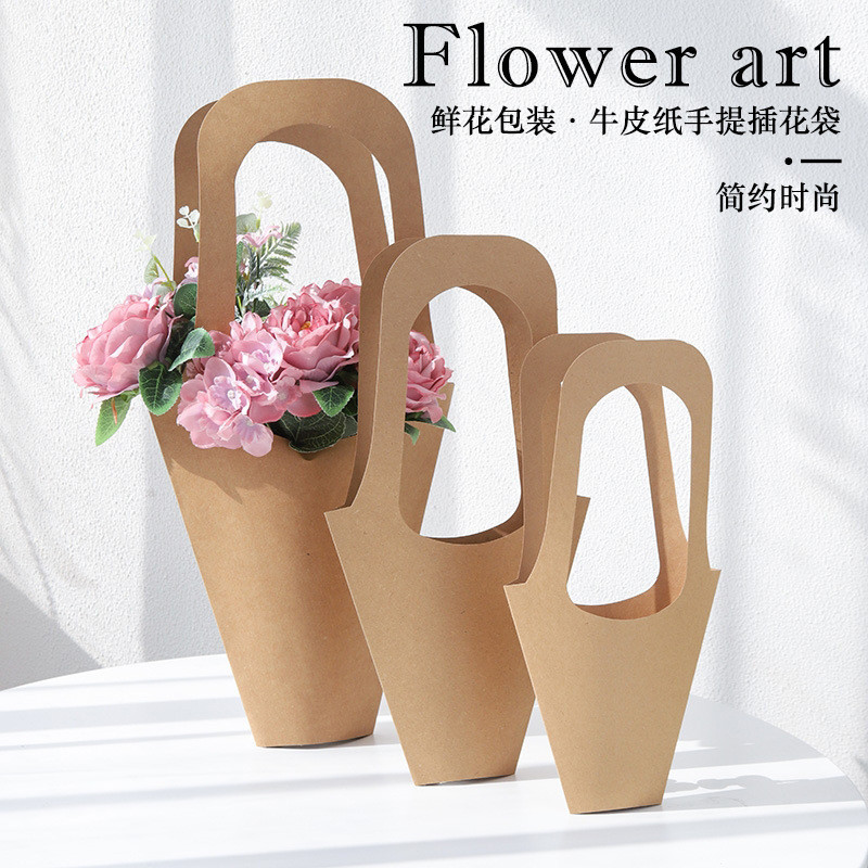 Sacola de flores para o dia das mães, caixa de embalagem, arranjo de flores de papel, fornecimento de buquê, saco de pre