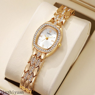 RelóGio Feminino RelóGio De Quartzo Com Diamante Dourado, RelóGio Com Link Dourado, RelóGio Feminino