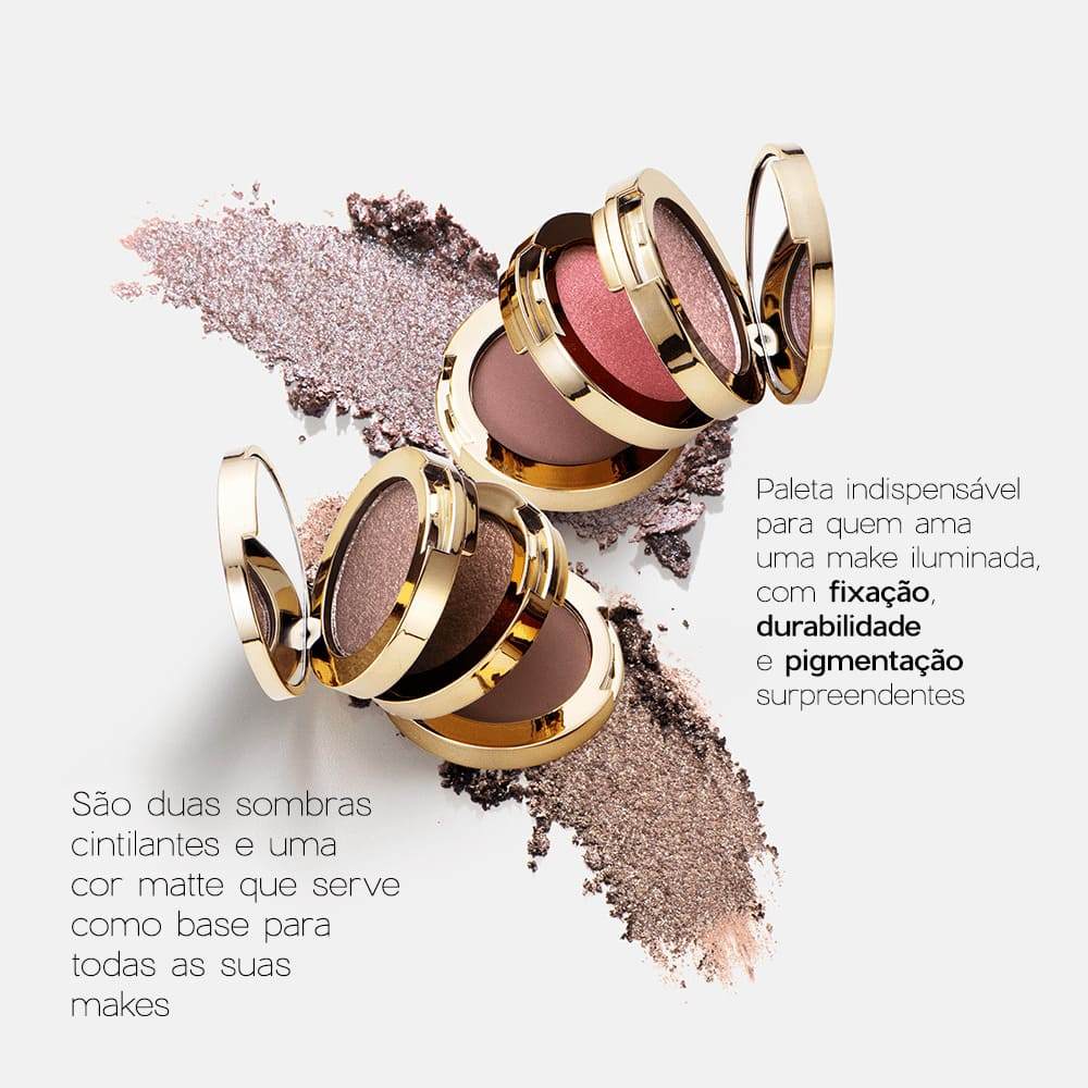 Kit Trio de Sombras 3 To Go Pallete Dazzle + Brilho Labial Luxe Nádia Tambasco By Océane (2 Produtos) · foto 2