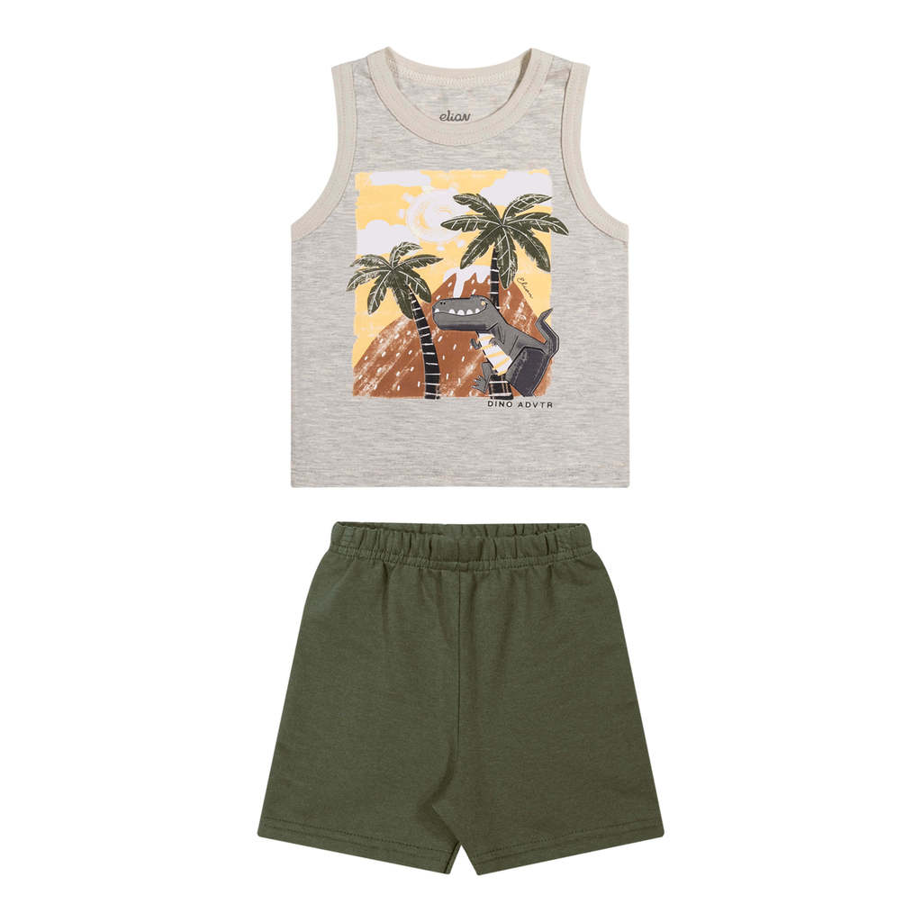 Conjunto Bebê Menino Aventura Curto Elian Cinza