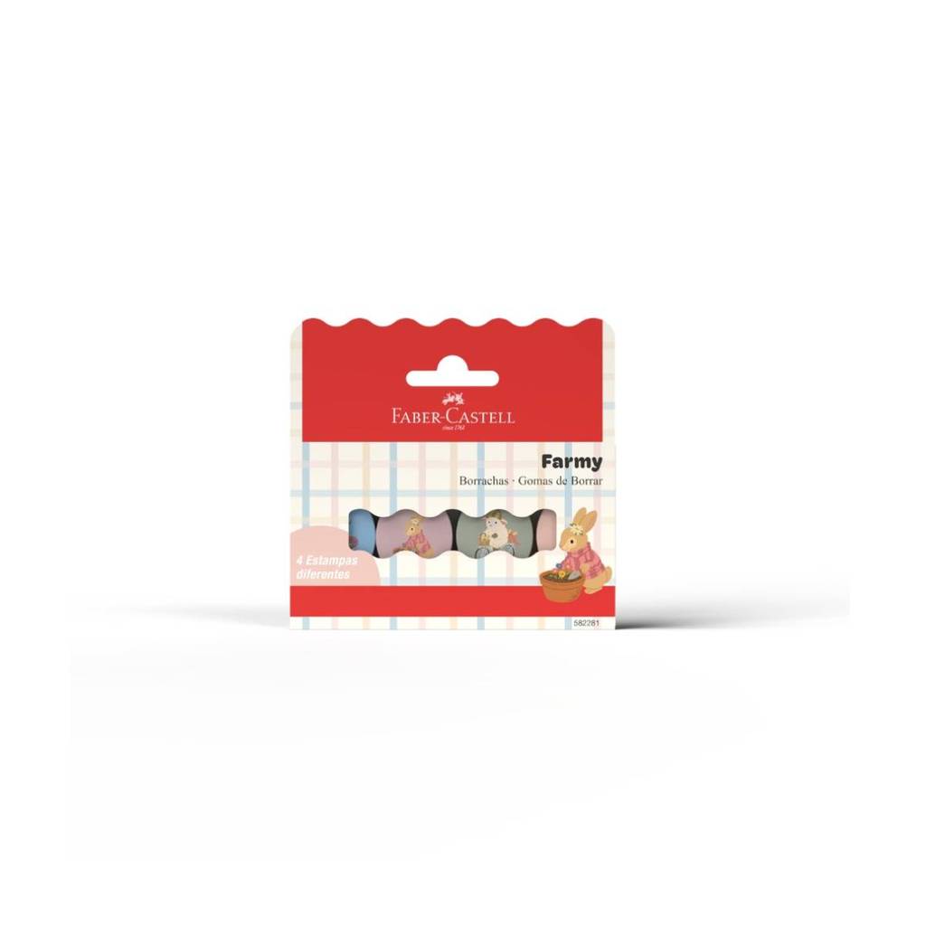 Borracha Cute Farmy 582281 com 4 unidades Faber-Castell