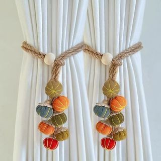 Novo conjunto de fitas para amarrar cortinas, com estampa de abóbora e tecido de desenho animado, para amarrar cortinas 