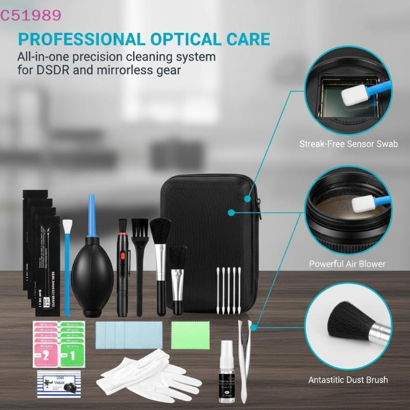 [kaan] Kit De Limpeza De Câmera Profissional Com Cotonetes Panos De Microfibra Caneta Para Lente Óptica BR