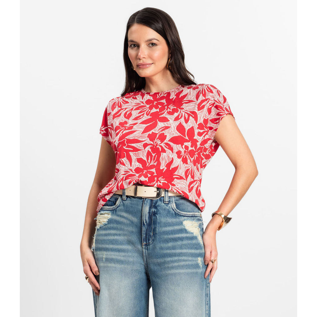 Blusa Feminina em Viscotorcion Rovitex Vermelho