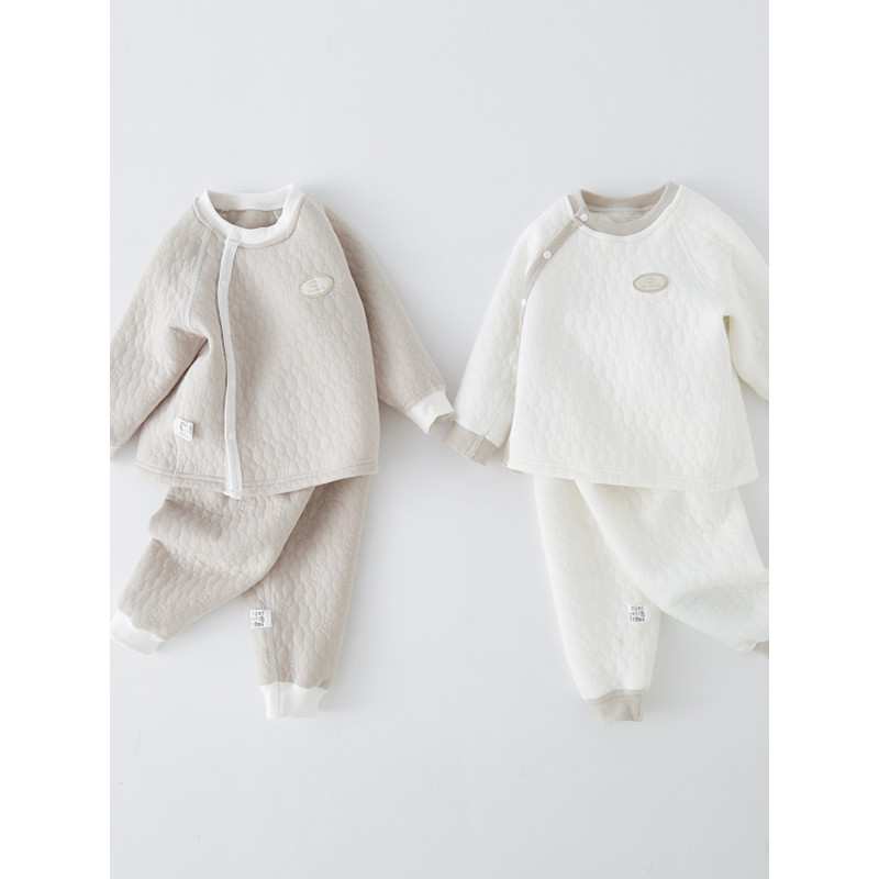 Crianças roupa interior térmica outono inverno três camadas acolchoadas meninos meninas roupas de bebê primavera outono 