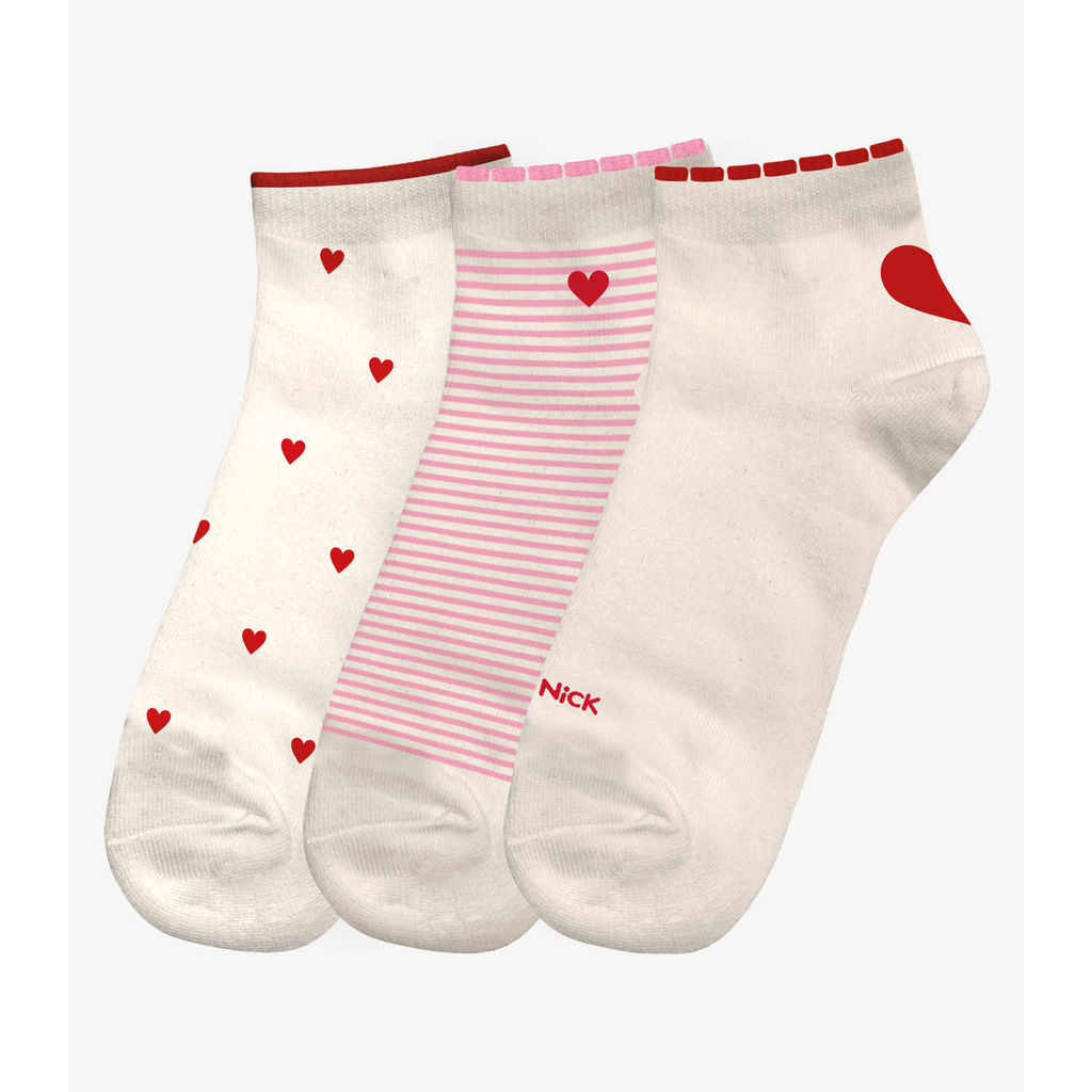 Kit 3 Pares De Meia Cano Curto Infantil Trick Nick Vermelho
