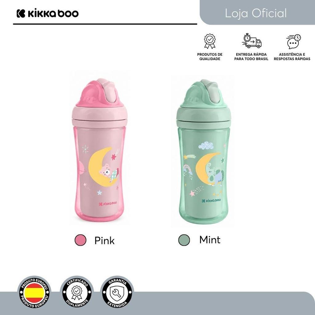 Copo Infantil Com Canudo de Silicone Antivazamento 220ml e Tampa Moony Me Kikkaboo · foto 2