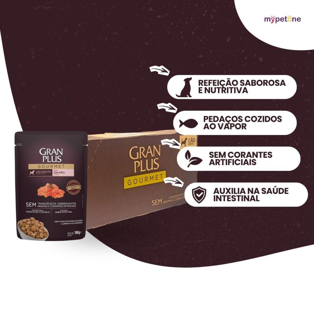 Ração Úmida Sachê Granplus Salmão Cães Adultos Caixa Com 18 Sachês - 100g — imagem 2 de 2