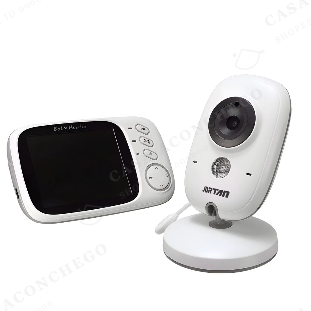 Babá Eletrônica Monitor de Bebê Tela 3.2" LCD Visão Noturna Áudio Bidirecional VOX Canções de Ninar Temperatura 2.4GHz 2