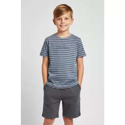 Conjunto Infantil Menino Bordado Sailing Elian Azul