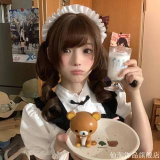 Japonês Lolita pequenas coisas empregada renda bandana combinando preto branco saia de empregada diária Commuter All-Mat